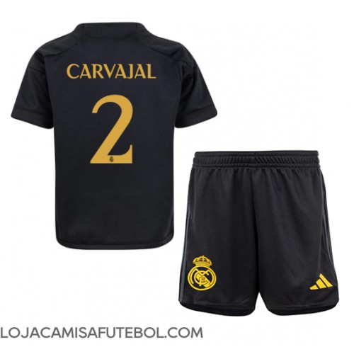 Camisa de Futebol Real Madrid Daniel Carvajal #2 Equipamento Alternativo Infantil 2023-24 Manga Curta (+ Calças curtas)